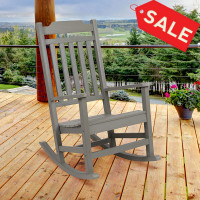 Flash Furniture JJ-C14703-GY-GG Winston All-Weather Poly Resin Rocking Chair in Gray